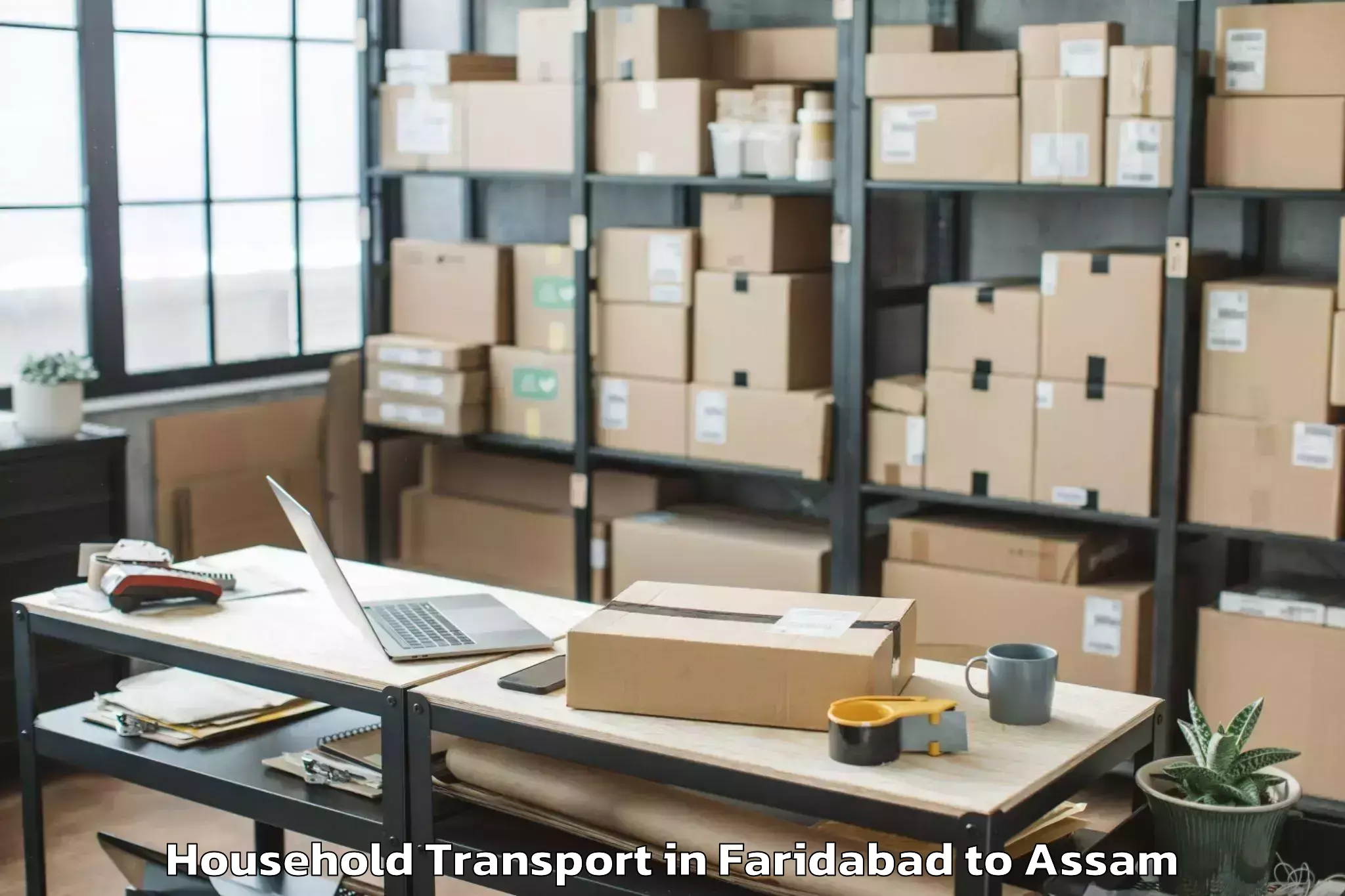 Book Faridabad to Pathorighat Pt Household Transport